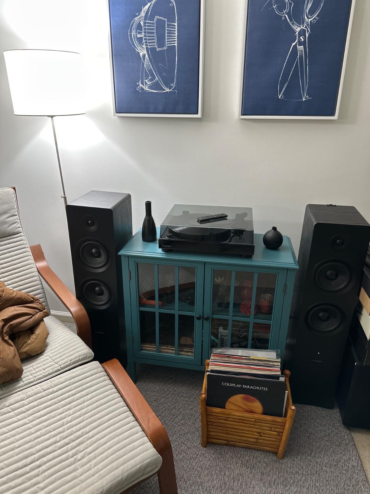 Fluance Ai81 Elite Powered 2-Way Floorstanding Tower Speakers, 150W Built-in Amplifier, Bluetooth - Pair (Natural Walnut) customer photo 2