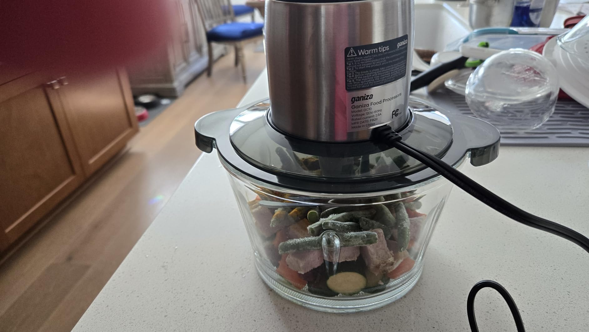 GANIZA Food Processors, Electric Food Chopper with Meat Grinder & Vegetable Chopper - 2 Bowls (8 Cup+8 Cup) with Powerful 450W Copper Motor customer photo 2