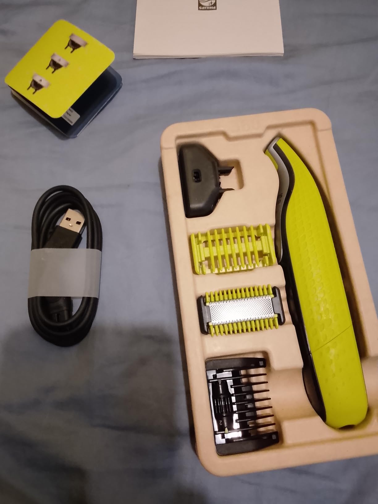 Philips Norelco for Face + Body, Electric Beard Trimmer, Shaver and Groomer, 5in1 Adjustable Comb, 1x Body Kit, Model QP2834/70, Black/Lime Green customer photo 2