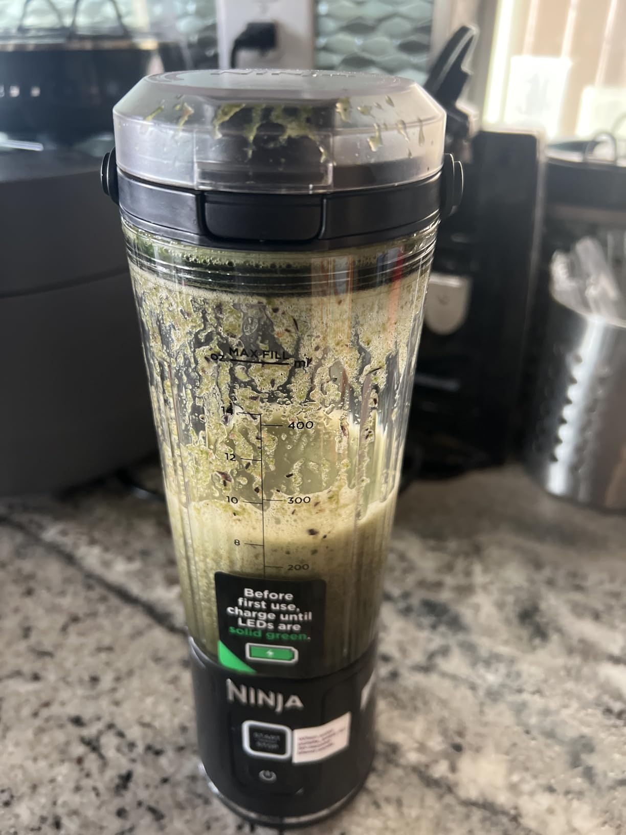 Ninja BC151NV Blast Portable Blender, Cordless, 18oz. Vessel, Personal Blender-for Shakes & Smoothies, BPA Free, Leakproof-Lid & Sip Spout, USB-C Rechargeable, Dishwasher Safe Parts, Denim Blue customer photo 2