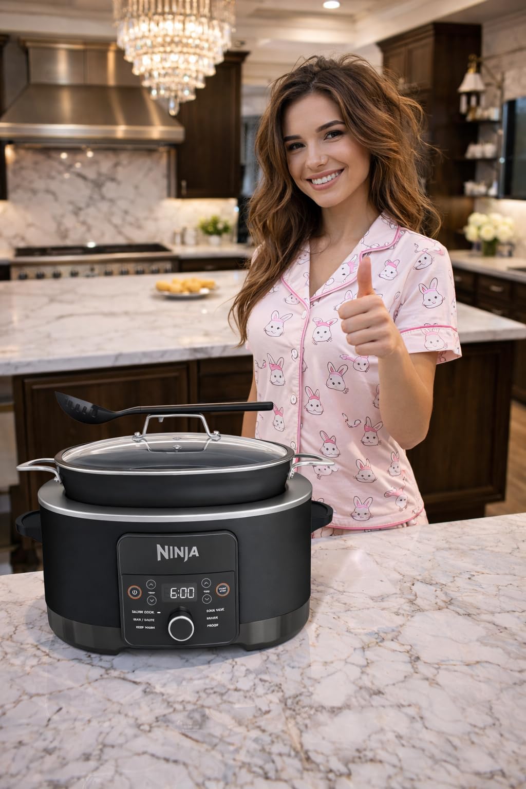 Ninja 12-in-1 PossibleCooker PLUS | 8.5-qt - Sous Vide & Proof Multi-Cooker | Slow Cooker, Dutch Oven & More | Glass Lid & Integrated Spoon | Nonstick | Oven Safe Pot to 500F | Black | MC1010 customer photo 1