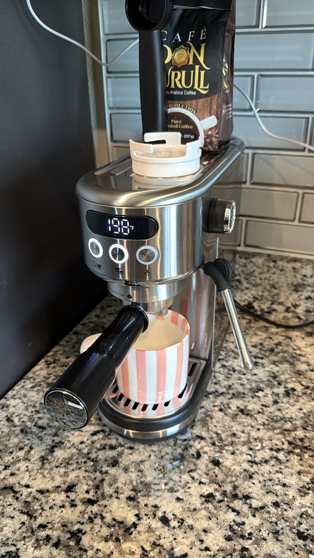 Neretva Espresso Machine 20 Bar, Super Compact Espresso Maker Stainless Steel Professional Coffee Machine Espresso with Power Steam & LED Display customer photo 1