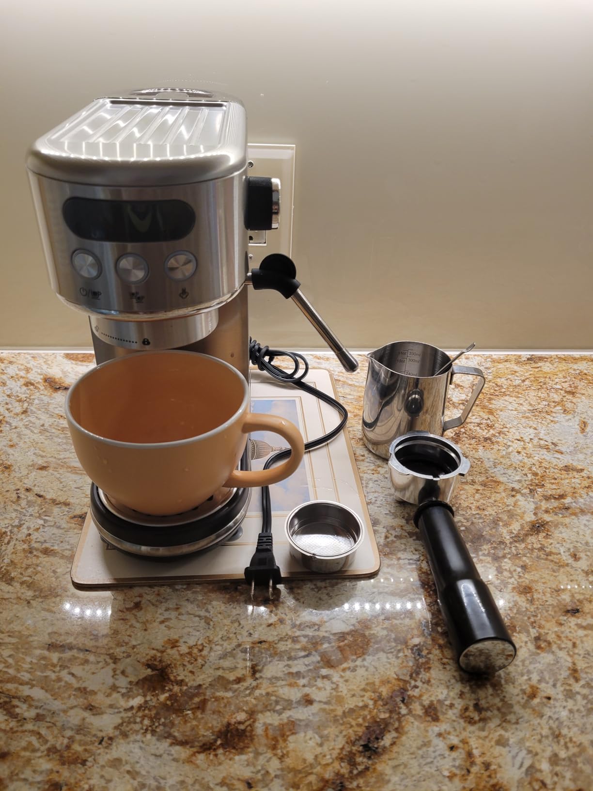 Neretva Espresso Machine 20 Bar, Super Compact Espresso Maker Stainless Steel Professional Coffee Machine Espresso with Power Steam & LED Display customer photo 2