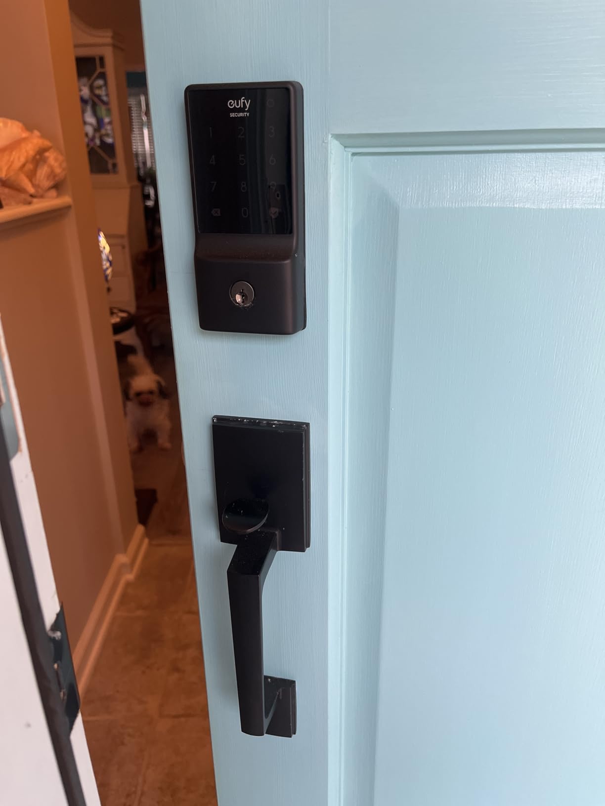 eufy Security Smart Lock C210, Keyless Entry Door Lock for Front Door, Built-in WiFi Deadbolt, No Bridge Required, Easy Installation, Touchscreen Keypad, App Remote Control, 4 AA Batteries, Nickel customer photo 1