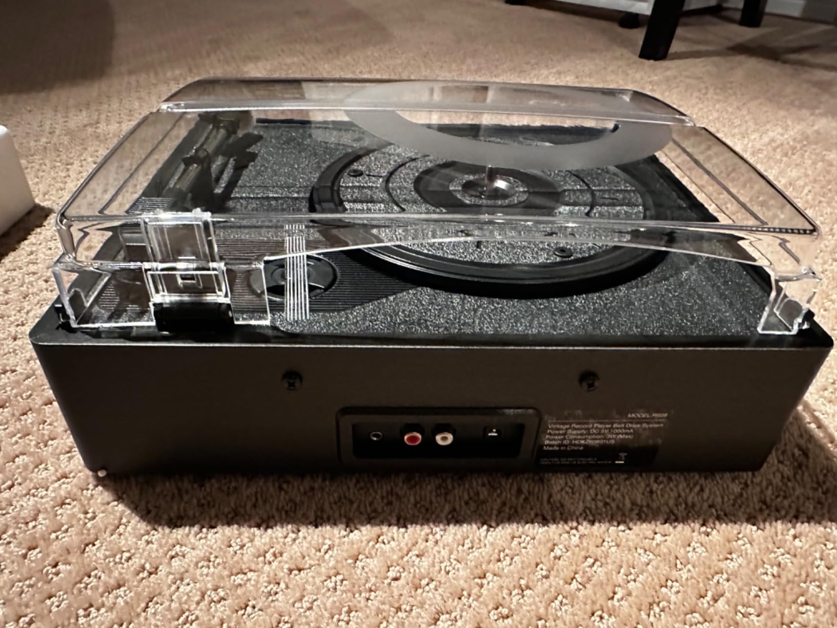 Vinyl Record Players Vintage Turntable with Speakers Belt-Driven Turn Tables Support 3-Speed, Bluetooth Wireless Playback, Headphone, AUX-in, RCA Line LP Phonograph Auto Stop Retro Black customer photo 1
