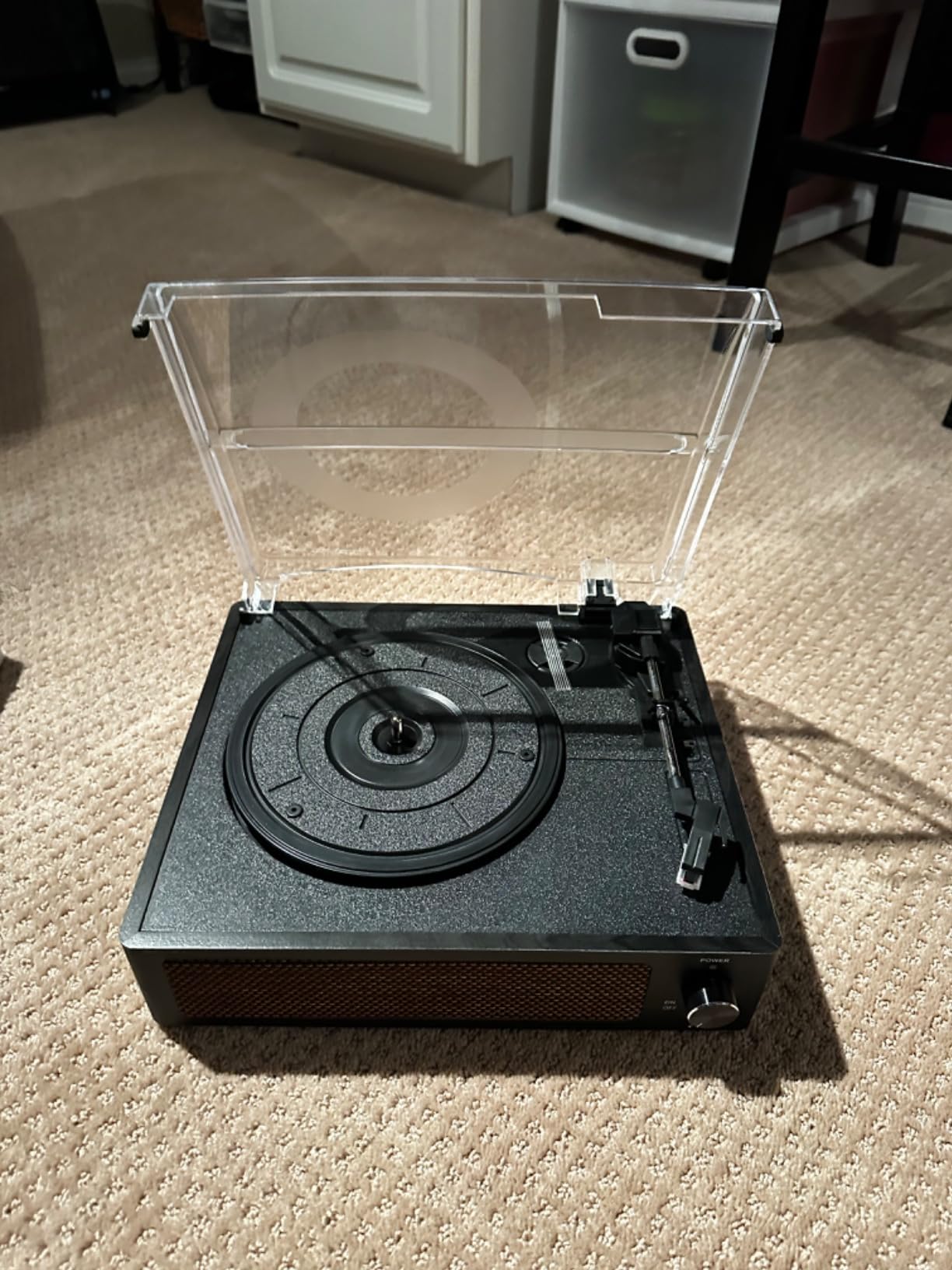 Vinyl Record Players Vintage Turntable with Speakers Belt-Driven Turn Tables Support 3-Speed, Bluetooth Wireless Playback, Headphone, AUX-in, RCA Line LP Phonograph Auto Stop Retro Black customer photo 2