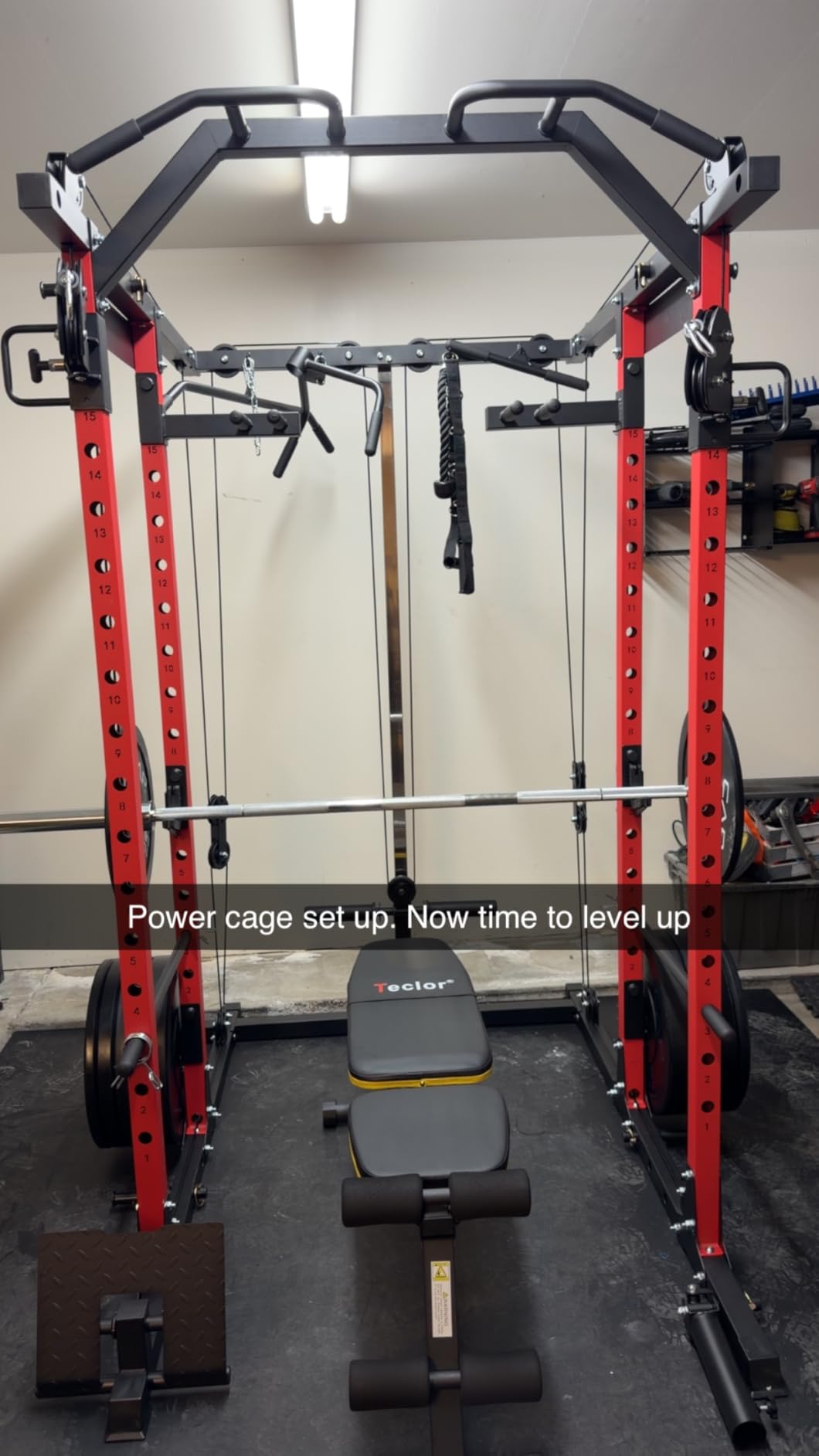 Mikolo Power Cage, Power Rack with Cable Crossover System, 1500LBS Squat Rack with LAT Pull Down System customer photo 2