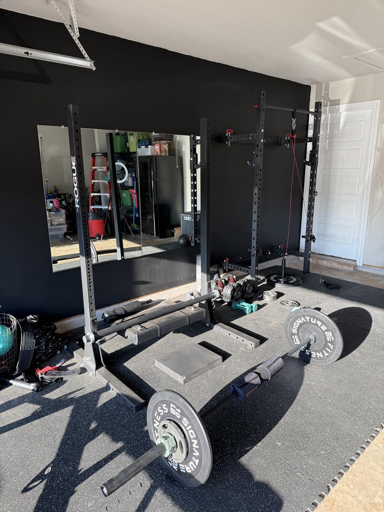 RitFit 2.36'' x 2.36'' Folding Squat Rack for Home Gym, Wall Mounted Squat Rack with Attachments customer photo 1