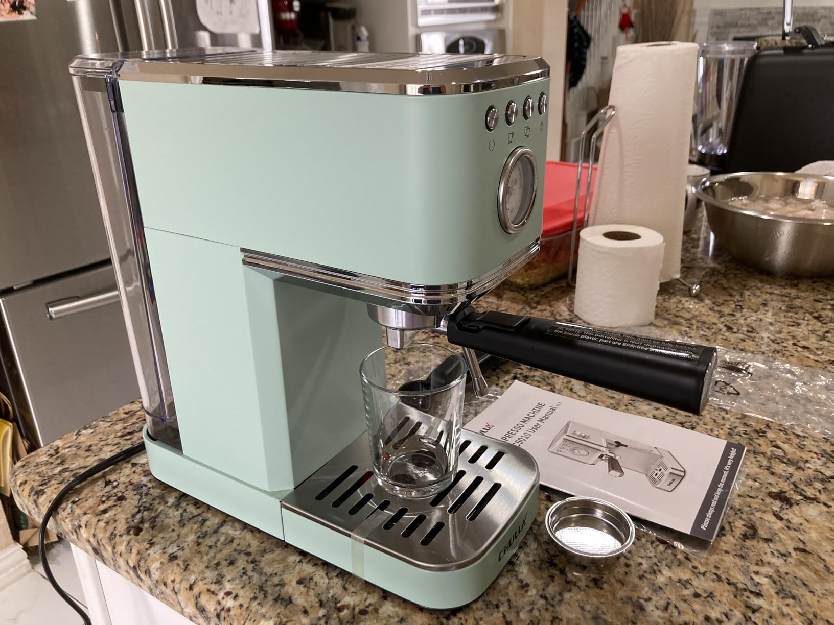 CHULUX Slim Espresso Machine with Milk Frother, 20 Bar Professional Italian Pump Espresso Coffee Machine for Home Cappuccino & Latte Maker, Stainless Steel, Silver customer photo 1