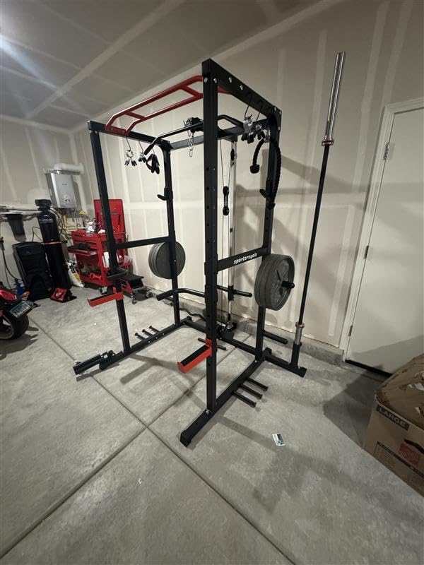 SPORTSROYALS Power Rack, Multi-Functional Power Cage, Squat Rack with Pulley System & LAT Pull Down customer photo 2