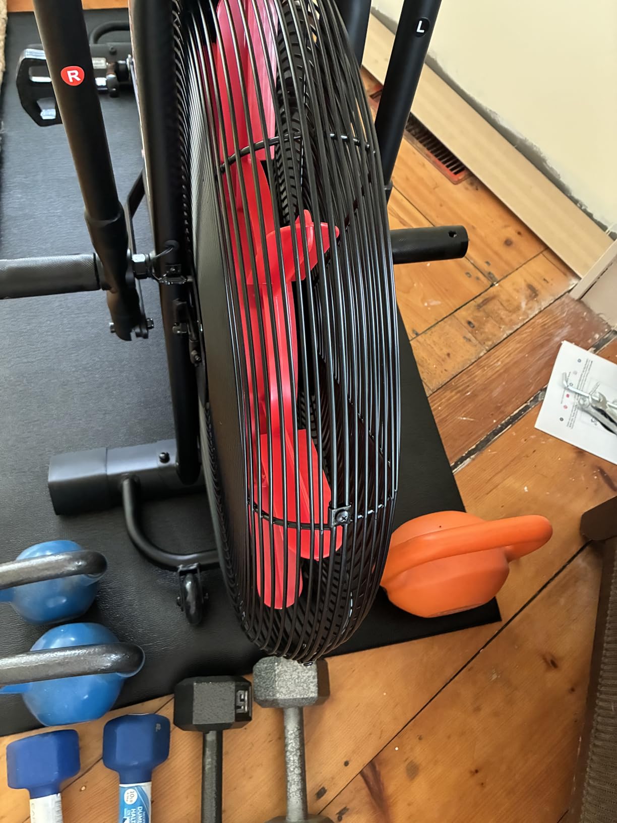 Sunny Health & Fitness Premium Smart Cross-Training Fan Bike, Air Resistance Cardio Machine w/330lb Capacity for Intensive Home Workout, Customizable Monitor w/ Free SunnyFit App Connection-SF-B223018 customer photo 1