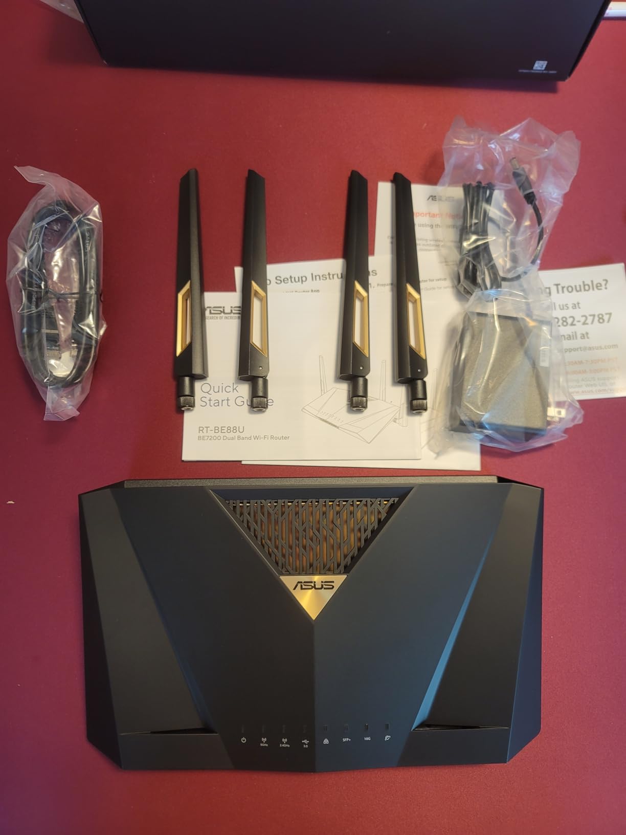 ASUS RT-BE88U Dual-Band WiFi 7 AiMesh Extendable Performance Router, 4K-QAM, MLO, Dual 10G Ports, SFP+, 4X 2.5G Ports, 4X 1G Ports, 34G WAN/LAN Capacity, Network Security, Built-in VPN customer photo 2