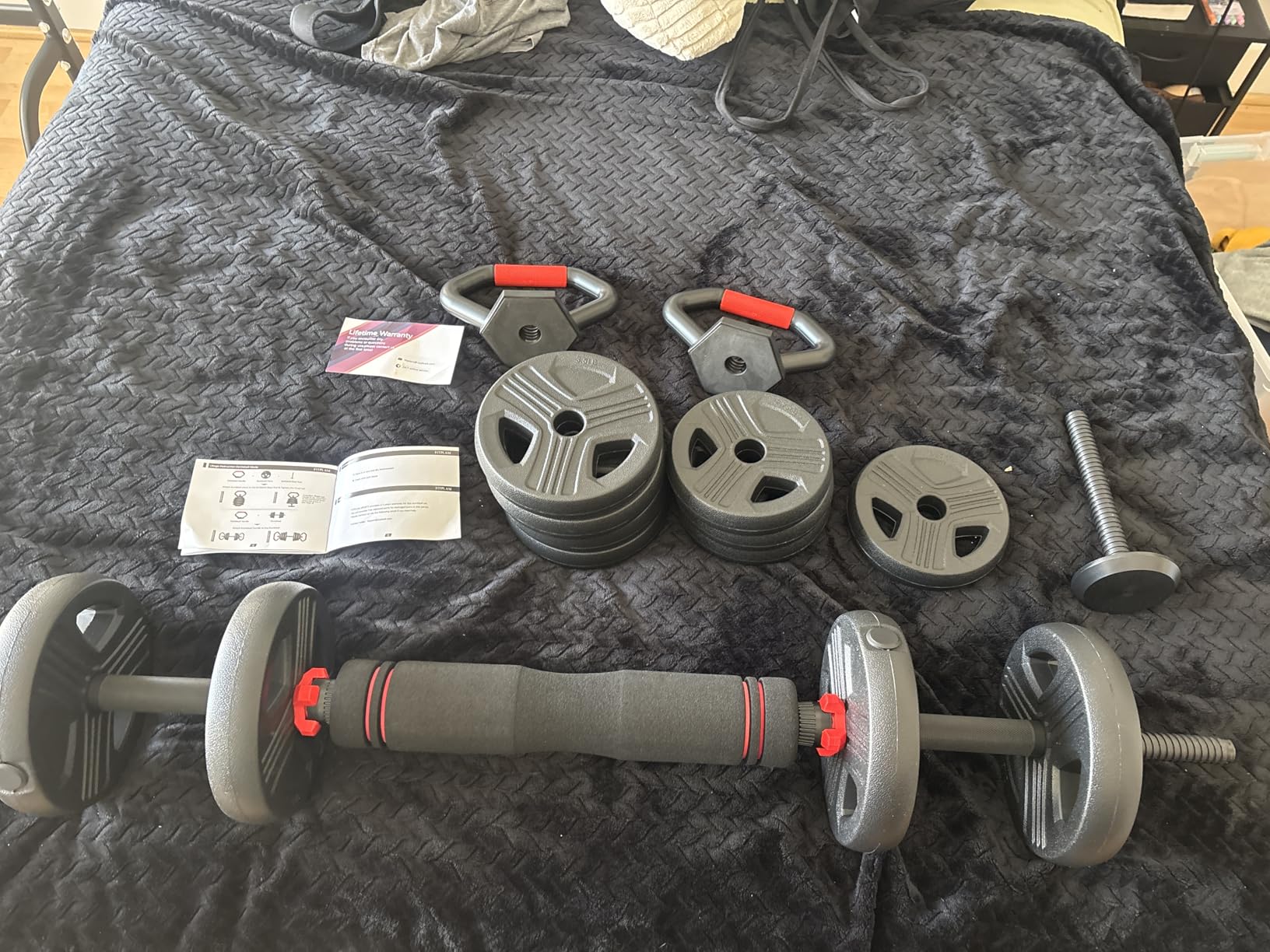 FITPLAM Adjustable dumbbell set, 20/35/45/55/70/90lbs Free Weights set customer photo 1