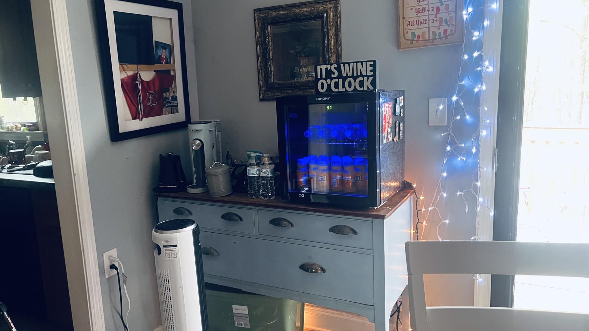 EUHOMY 4.5 Cu.ft Beverage Refrigerator and Cooler, 145 Can Mini fridge with Glass Door for Soda Beer Wine customer photo 2