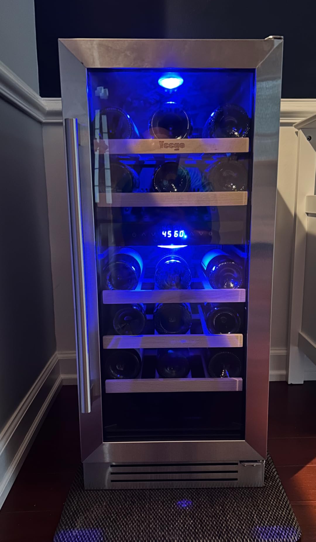 Yeego Wine Fridge Cooler - 24 Inch Wine Fridge Hold 52 Bottles, 40-65°F Wine Refrigerator Glass Door, Built in, Freestanding Under Counter Fridge for Beer Soda Drink Home Bar Office(5.12 Cu.ft) customer photo 1