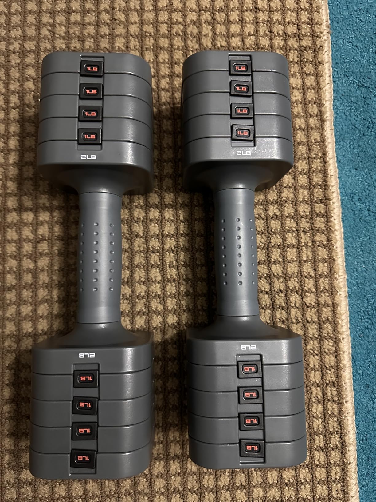 FEIERDUN DB3 5-in-1 Adjustable Dumbbell Set of 2, 12LBS/20LBS customer photo 2