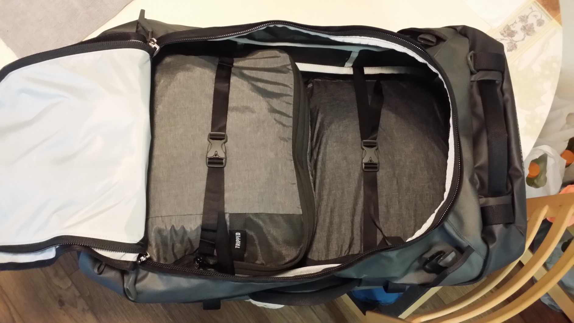 Compression Packing Cubes for Travel by TRIPPED - 6-Piece Premium Set with Laundry & Shoe Bag, Space Saving Travel Organizer Bags for Suitcase & Carry-On Luggage (Grey Mesh) customer photo 1