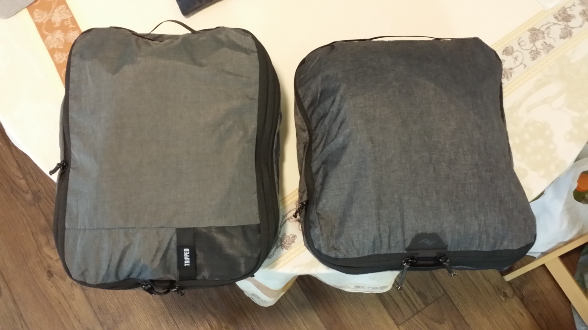 Compression Packing Cubes for Travel by TRIPPED - 6-Piece Premium Set with Laundry & Shoe Bag, Space Saving Travel Organizer Bags for Suitcase & Carry-On Luggage (Grey Mesh) customer photo 2