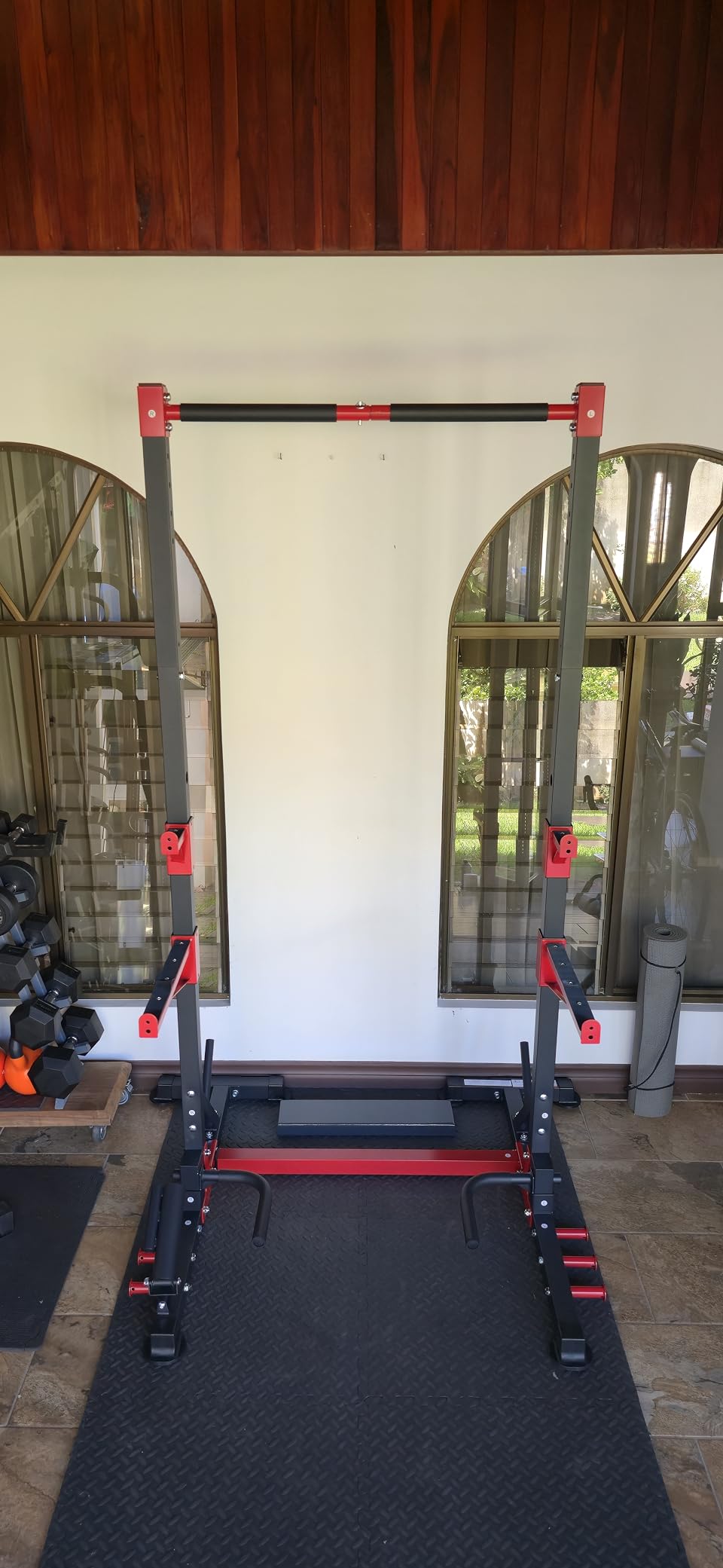 YOLEO Smith Machine & Squat Rack Combo, Multi-Functional Power Racks with Adjustable Width & Pull-Up Bar, Cable Crossover Power Cage customer photo 2