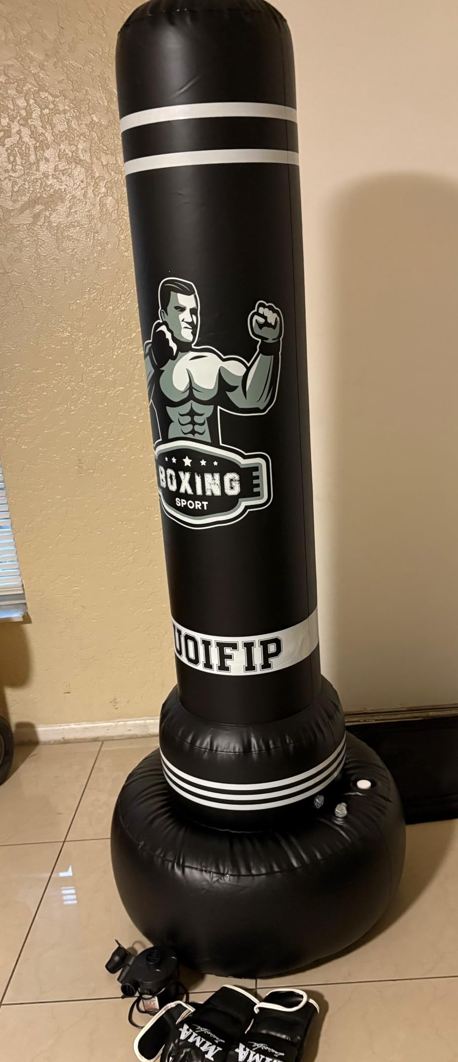 Freestanding Punching Bag for Adults, 70'' Boxing Bag with Stand Kicking Bag Heavy Bag with Boxing Gloves and Electric Air Pump, Women Men Kickboxing Bags for Beginners Training MMA Muay Thai Fitness customer photo 2