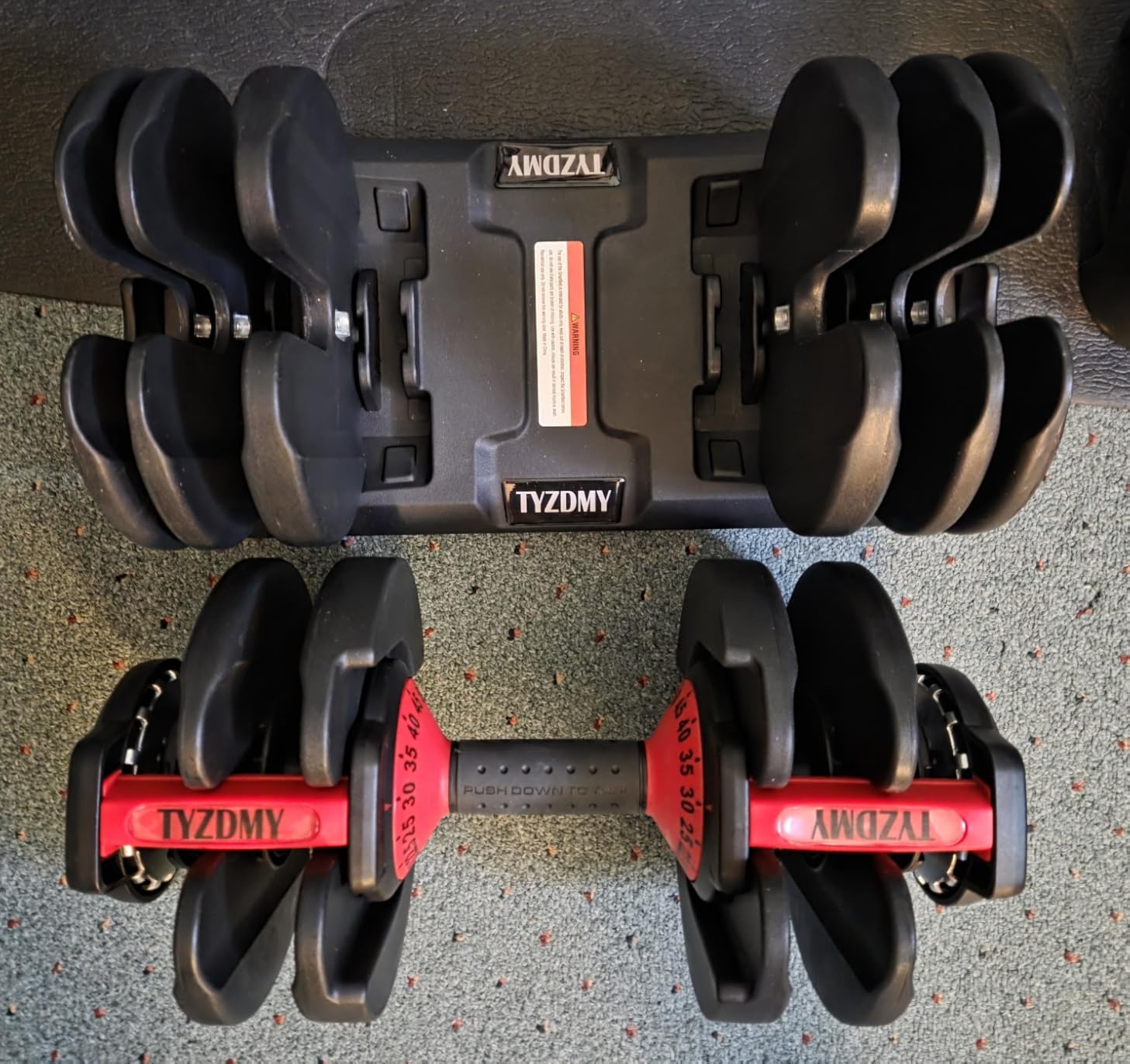 TYZDMY Adjustable Dumbbells Set of 2, 52.5 lbs pair customer photo 1