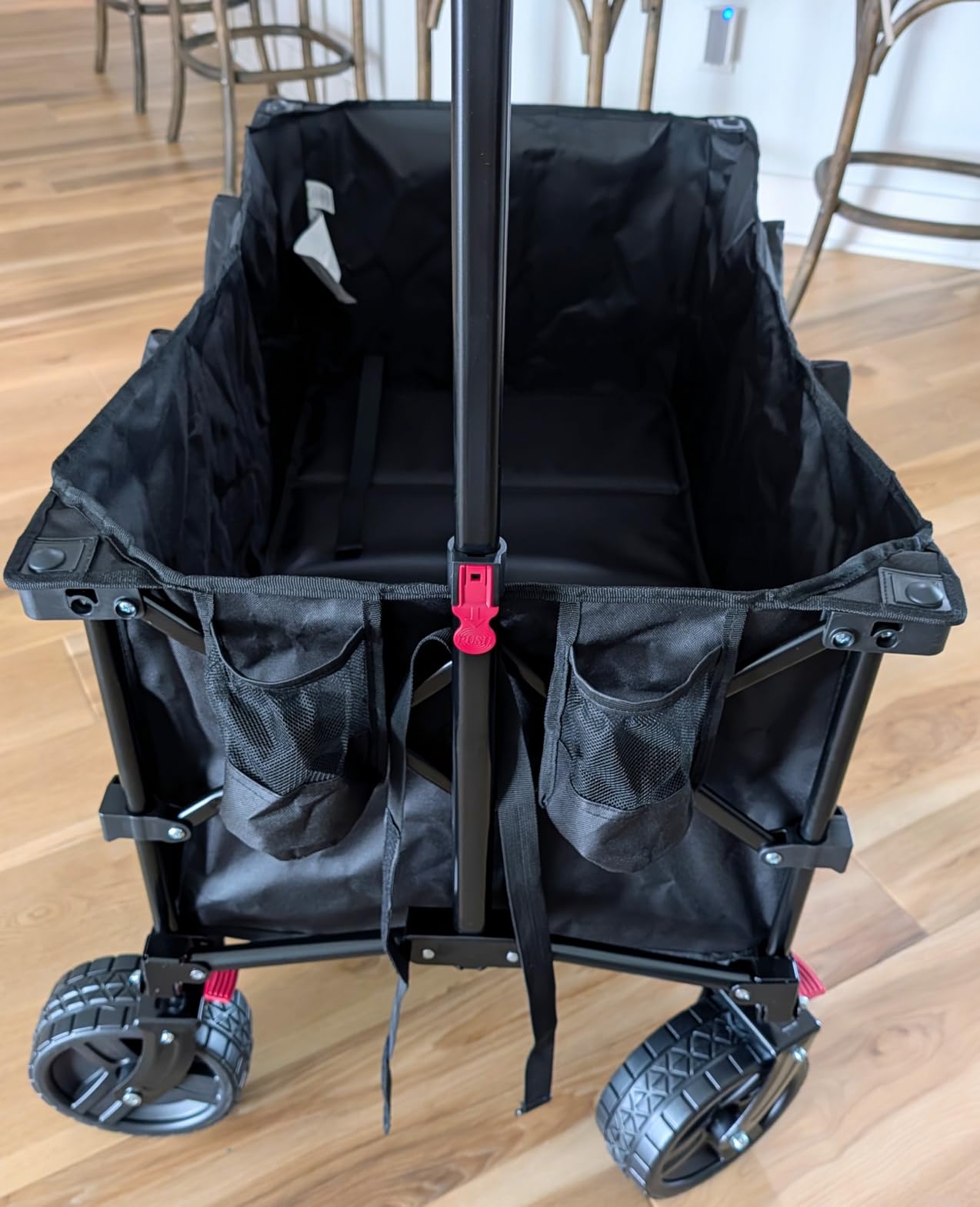 Sekey 220L Wagons Carts Foldable with Big All-Terrian Beach Wheels, Collapsible Heavy DutyWagon with Cup Holders, Extra Large Folding Wagon,Foldable Wagon for Camping, Garden, Sports. Black customer photo 2
