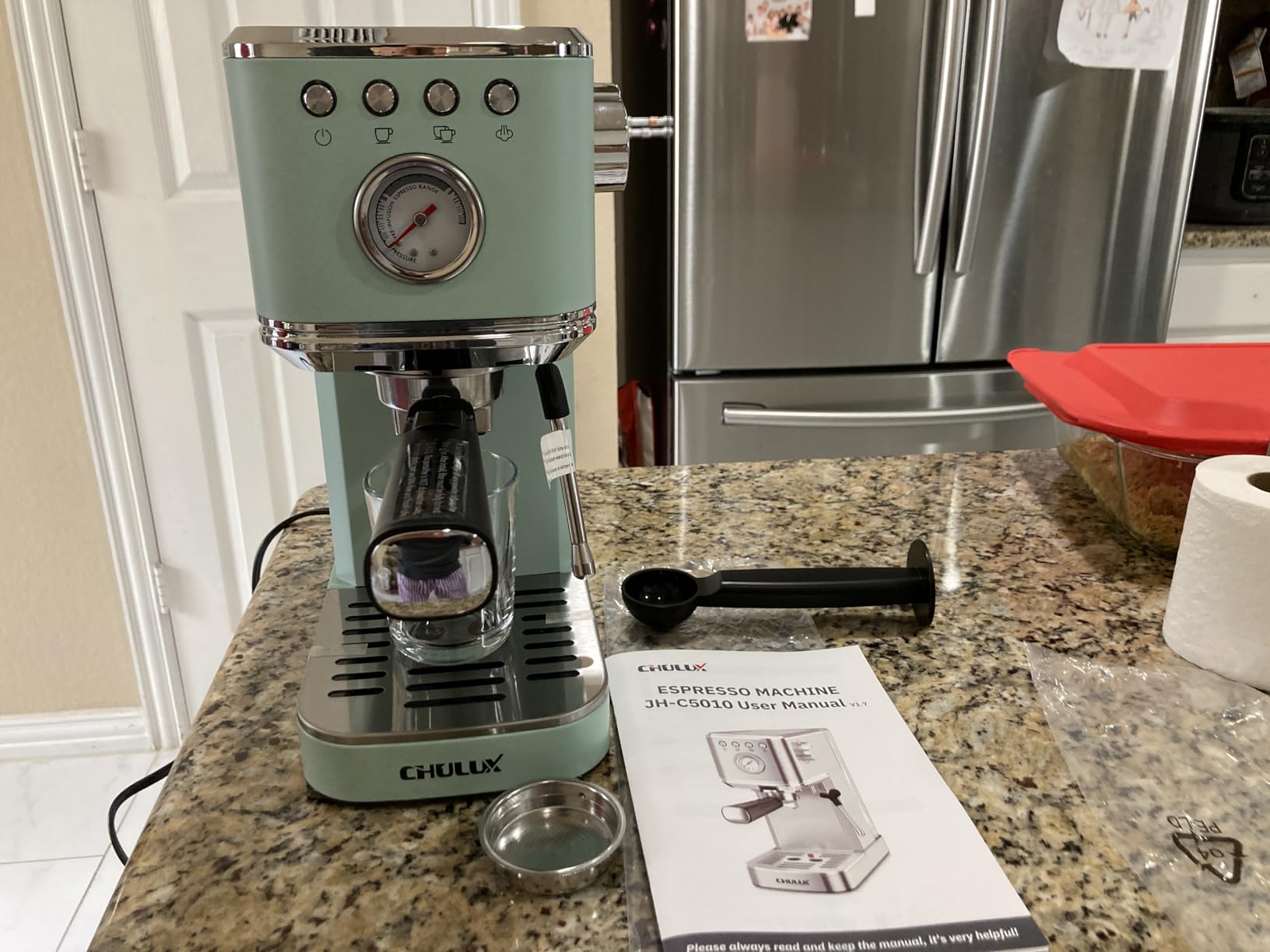 CHULUX Slim Espresso Machine with Milk Frother, 20 Bar Professional Italian Pump Espresso Coffee Machine for Home Cappuccino & Latte Maker customer photo 2