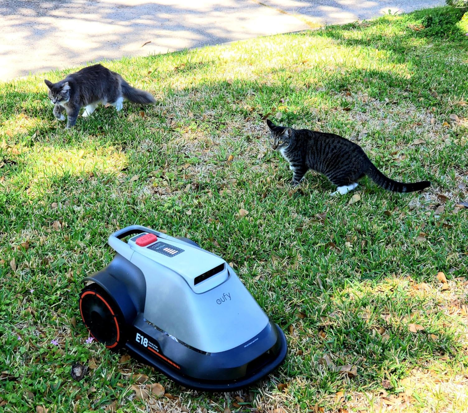 eufy E18 Robot Lawn Mower, Max 0.3 Acres, Vision Navigation, Hands-Free Auto Mapping, Wire Free RTK Free, Multi-Zone Management, AI Obstacle Avoidance, APP Control, 18 Degree Slope, Cut Height 1