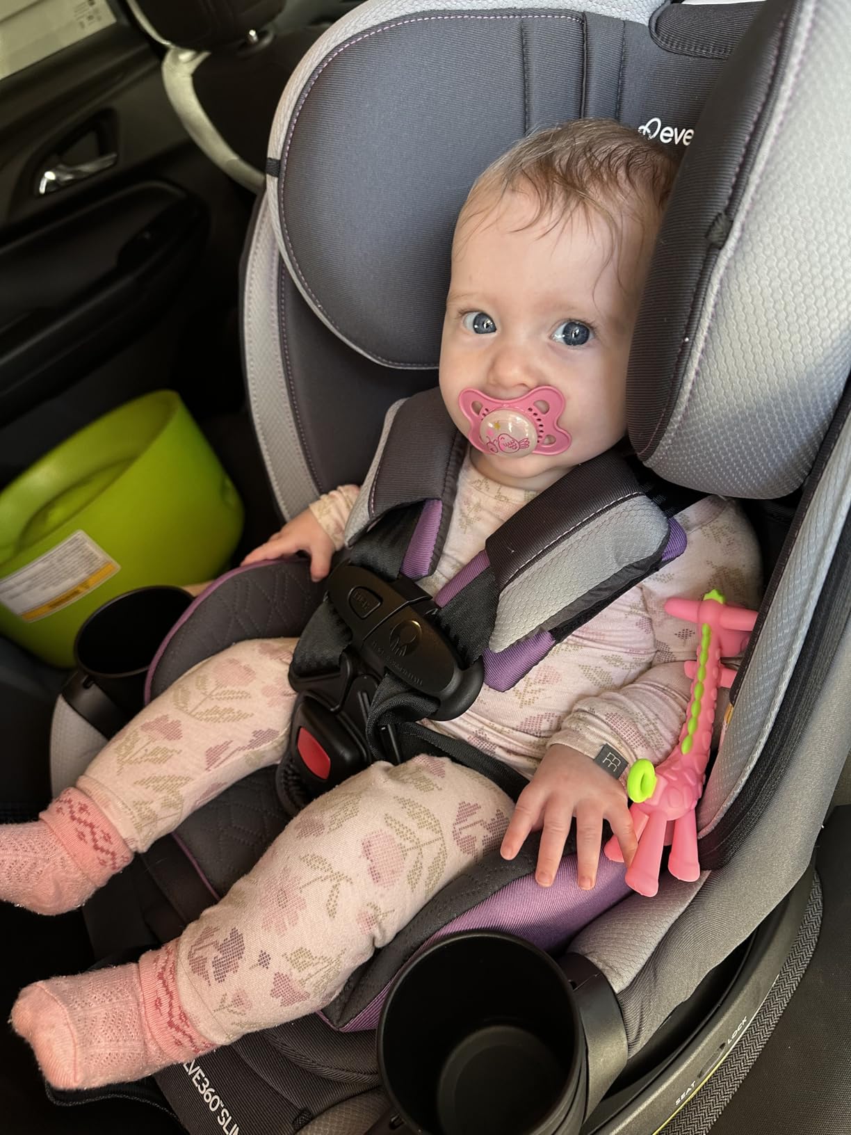 Evenflo Revolve360 Slim 2-in-1 Rotational Car Seat with Quick Clean Cover (Salem Black) customer photo 2