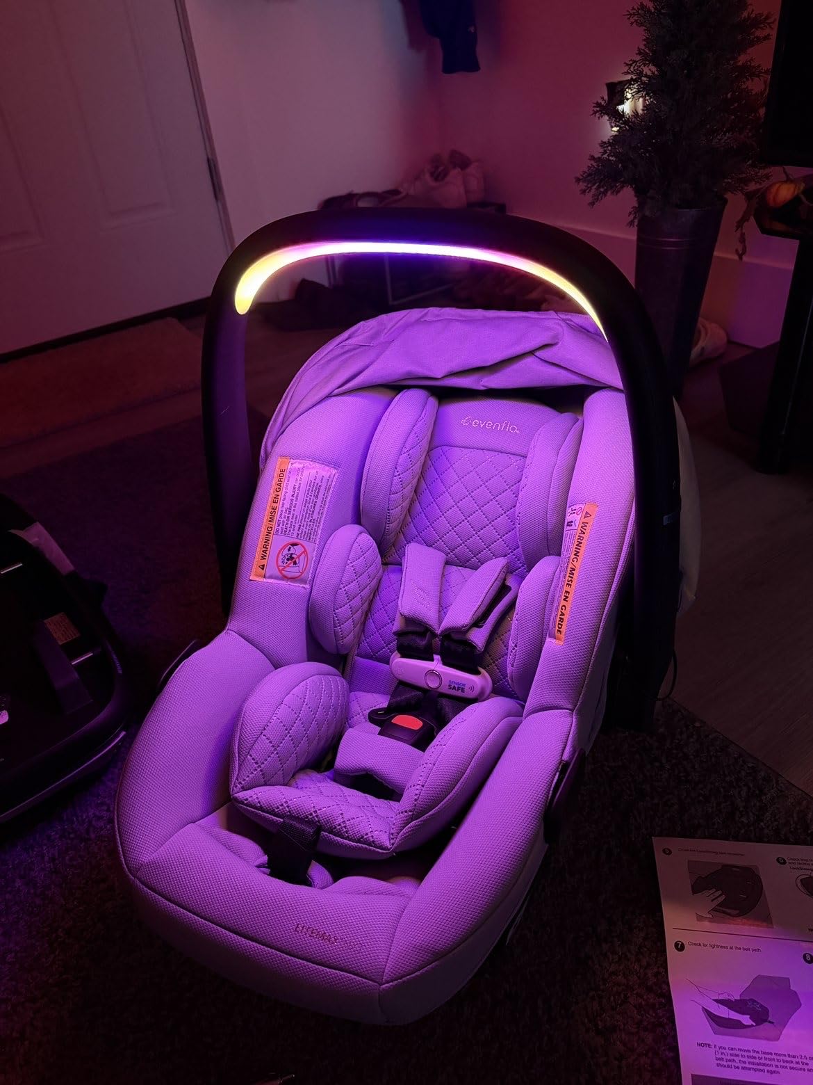 Evenflo Revolve180 LiteMax NXT Rotating Rear-Facing Lightweight Preemie and Infant Car Seat 3-30lbs. with SensorySoothe. Easy Install with Base (Jasper Black) customer photo 2