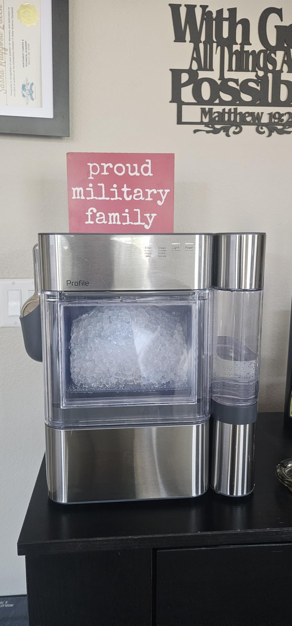 GE Profile Opal 2.0 Ultra Nugget Ice Maker with .75 Gallon Side Tank and Scale Inhibiting Filter, Scoop Included, 38 lbs in 24 Hours, Pellet Ice Machine with WiFi & Smart Connected, Stainless Steel customer photo 1