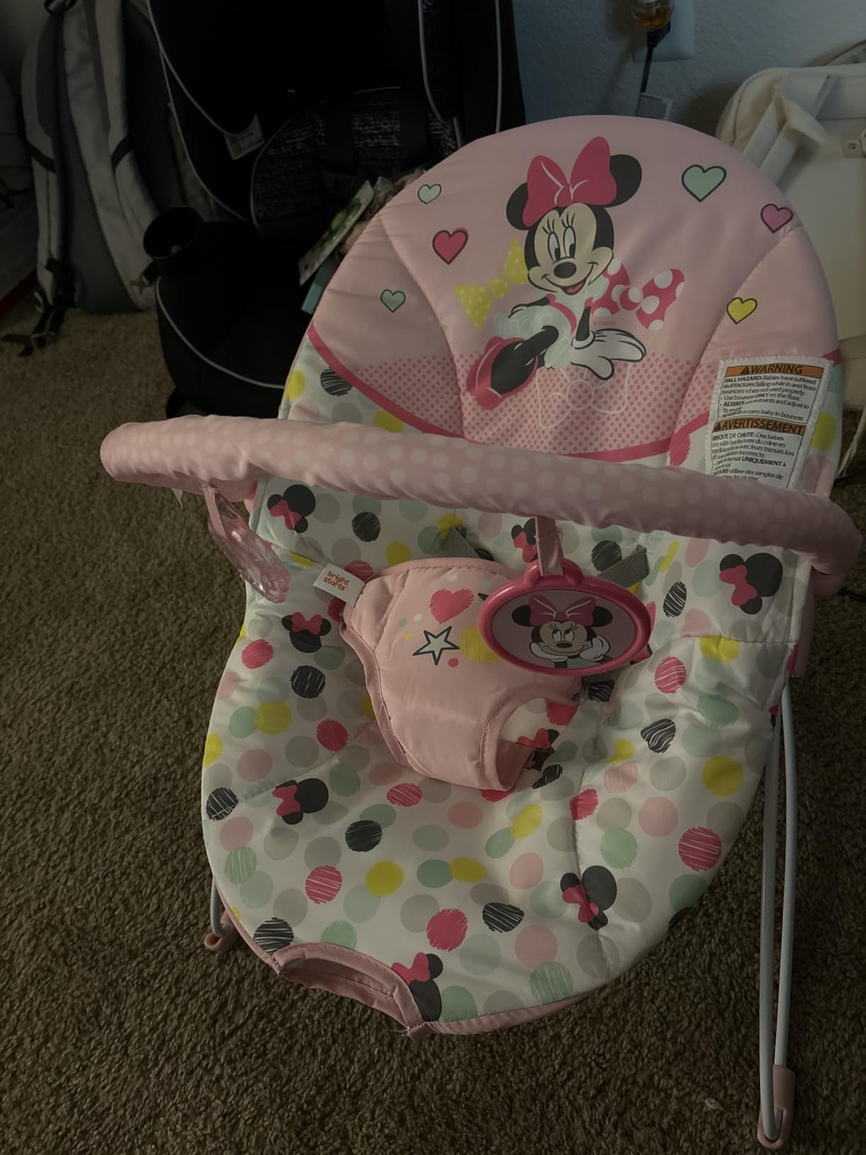Bright Starts Disney Stitch Ohana Paradise Vibrating Baby Bouncer, Soothing Vibrations Infant Seat with 2 Sensory Toys, 0-6 Months customer photo 2