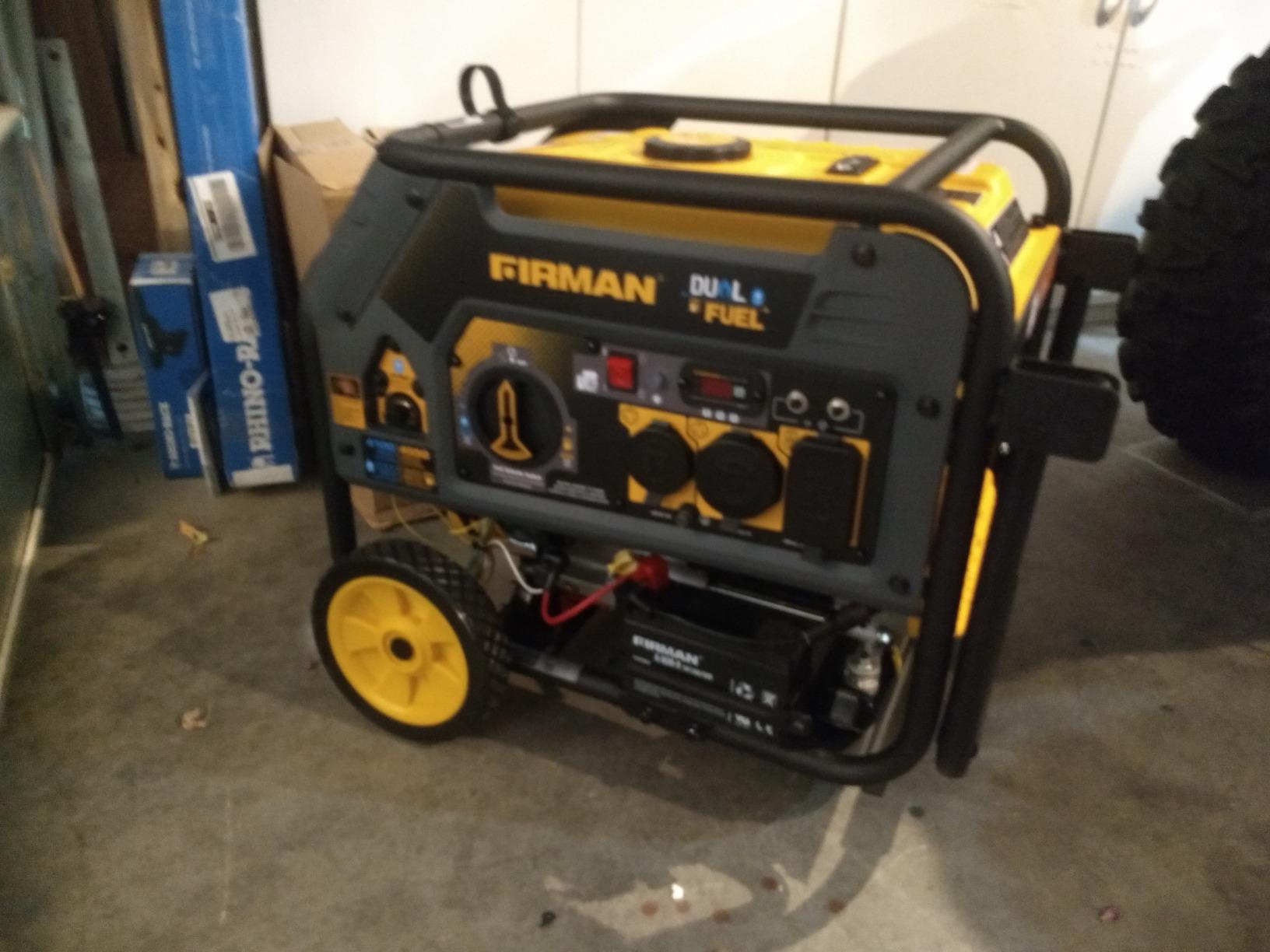 FIRMAN T04073 Tri Fuel Portable Generator, 5000W Gas/4000W Running, 4500W Propane/4000W Natural Gas, Electric Start, 120/240V, CO Alert customer photo 1