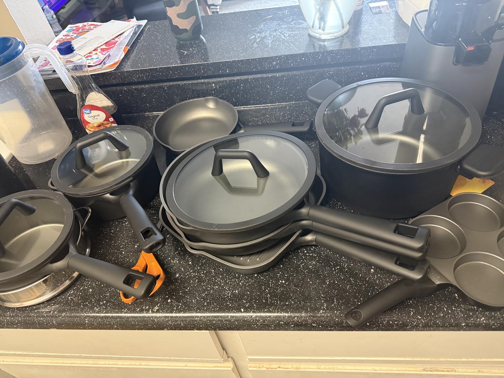 CAROTE 31PCS Pots and Pans Set, Nonstick Cookware Set Kitchen Non Stick Induction Titanium Cookware Non-toxic Granite Cooking set, PFOA Free Mothers Day customer photo 1