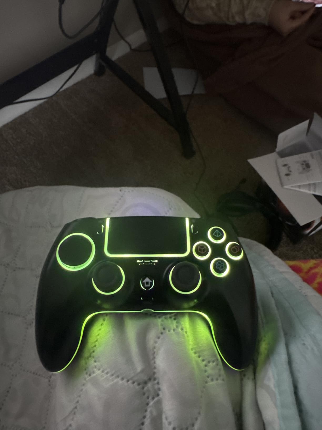SZDILONG Wireless Controller with 7 Colors RGB Light for PS5 Pro/Slim,MAC,iOS,Steam,PC Windows/Android 10 and Above,Support Turbo/Programmable/Microphone/Dual Vibration, with 3.5mm Audio Jack, Black customer photo 1
