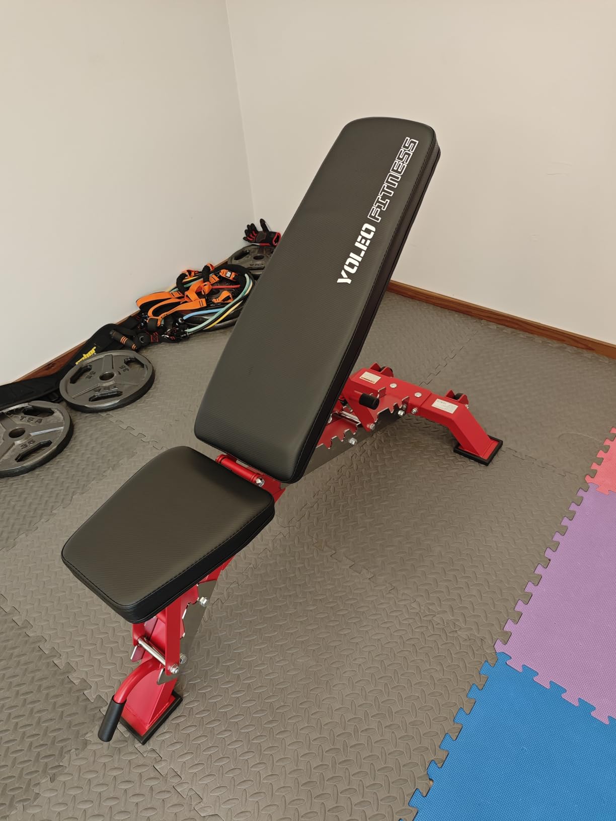 YOLEO Commercial Adjustable Weight Bench 2315LB ASTM Certified - 80% Pre-Assembled Heavy Duty Workout Bench for Home Gym, Decline/Flat/Incline Bench Press, 2.4