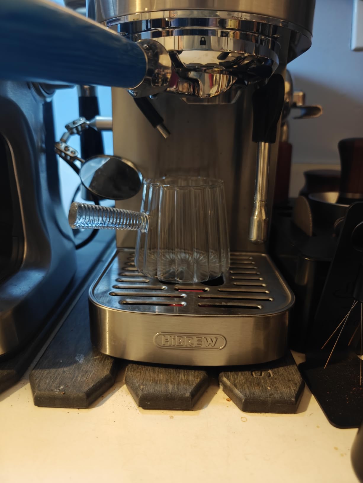 HIBREW H13 Dual Boiler Espresso Machine with LED Touch Screen, 58mm Portafilter in Stainless Steel, PID Control, 20 Bar Pump, 3-Level Steam, Separate Hot Water Spout for Home customer photo 1