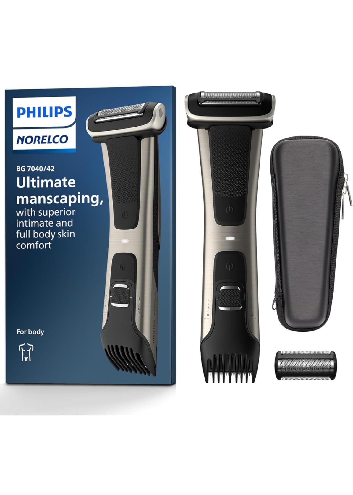Philips Norelco Body Groomer 7000 Series, Waterproof Men's Full Body Groomer with Travel Case, Triple Protect Shave System & Body Hair Trimmer with Contour-Following 2D Flexing Head, BG7490/50 customer photo 2