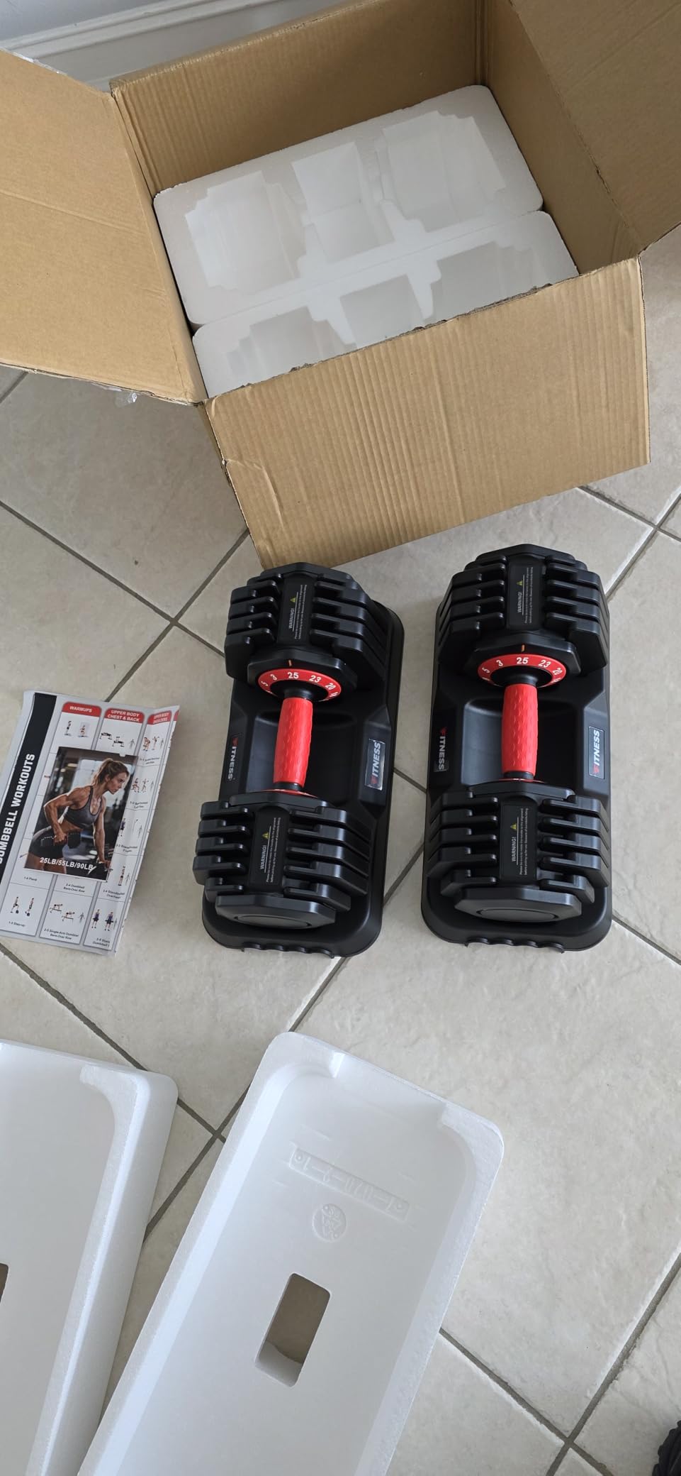 XDDIAS Adjustable Dumbbells Set of 2 for Strength Training, One-Hand Quick Adjust, 25/55/80/90 lbs Options customer photo 2
