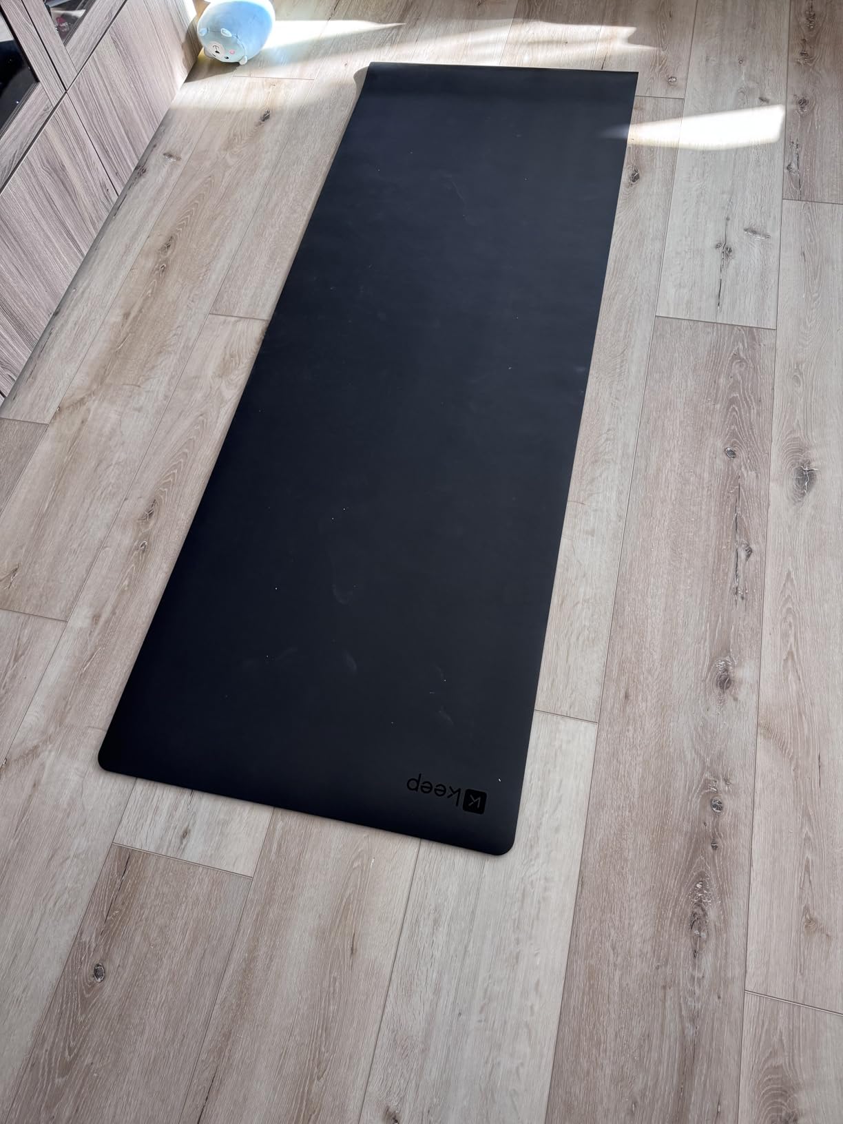 KEEP Rubber Yoga Mat - Professional Sweat Absorbent PU & Natural Rubber. Non Slip Workout Mats for Women & Men, 5mm Thick, 74