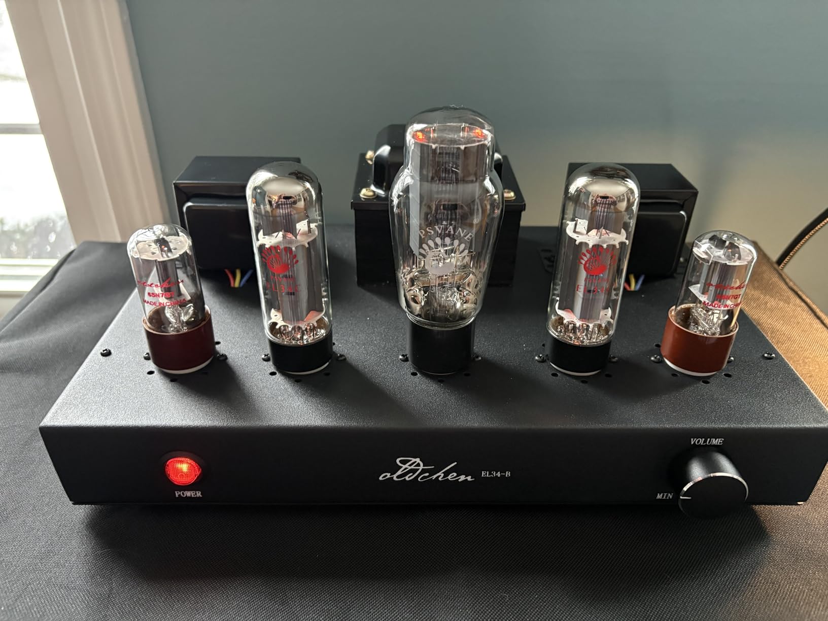 Oldchen EL34 Single-Ended Class A Tube Amplifier, Hand-Wired Point-to-Point HiFi Integrated Amplifier for Home Audio, Home Theatre Vacuum Tube Power Amplifier 10W, Black customer photo 1