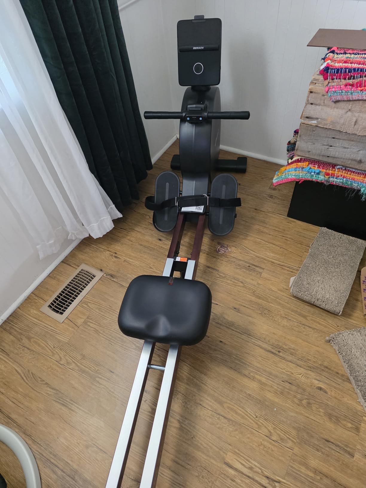 MERACH Pro-Grade Rowing Machines for Home, Smart Magnetic Rowing Machine with Self-Generation, Double Resistance and 400 LBS MAX Load, Wooden Tracks for Silent Sliding, MERACH App 1000+ Course & Games customer photo 1