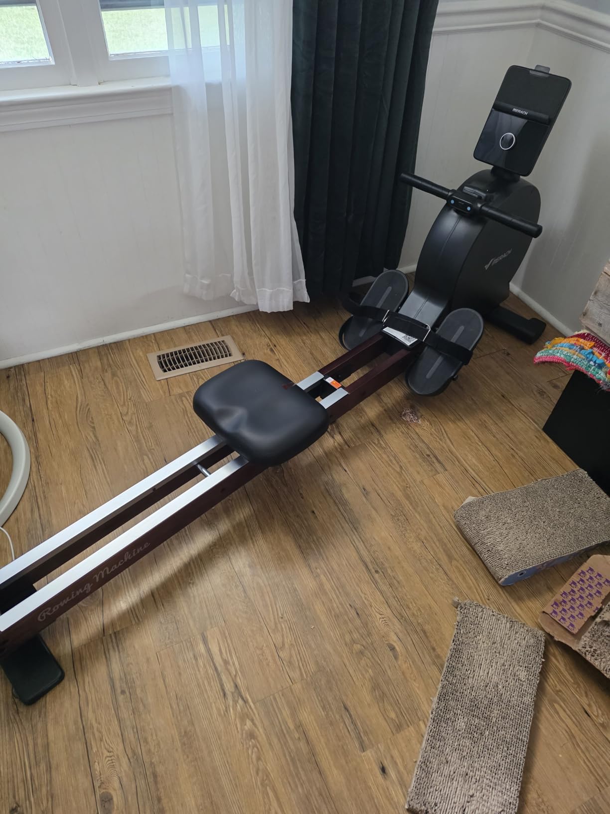 MERACH Pro-Grade Rowing Machines for Home, Smart Magnetic Rowing Machine with Self-Generation, Double Resistance and 400 LBS MAX Load, Wooden Tracks for Silent Sliding, MERACH App 1000+ Course & Games customer photo 2
