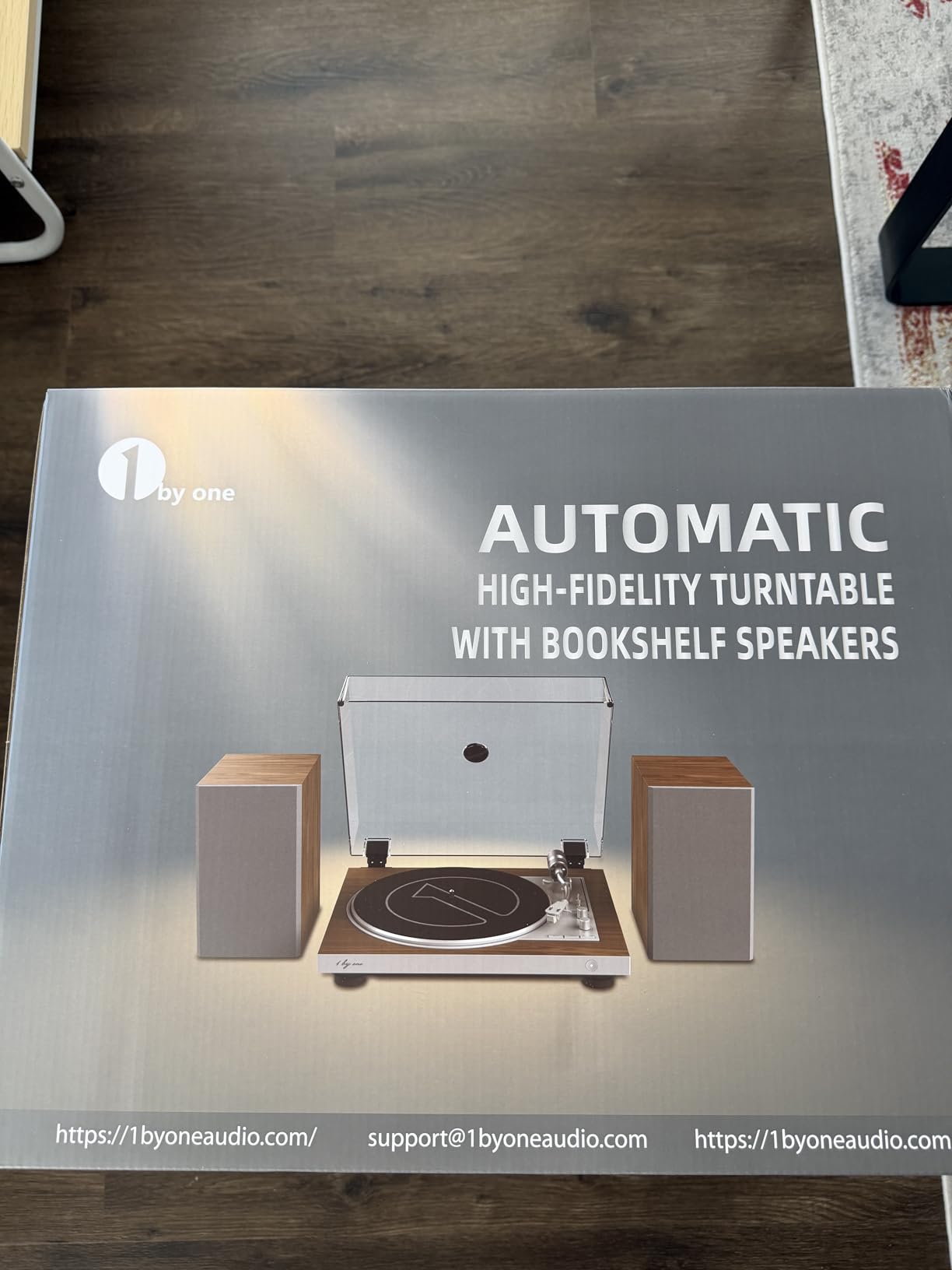 1 BY ONE Fully Automatic Record Player, HiFi Vinyl Turntable with Automatic Repeat Function, Bookshelf Speakers, Remote Control, Built-in Phono Preamp & DSP, AT-3600L Cartridge, Belt Drive 2-Speeds customer photo 2