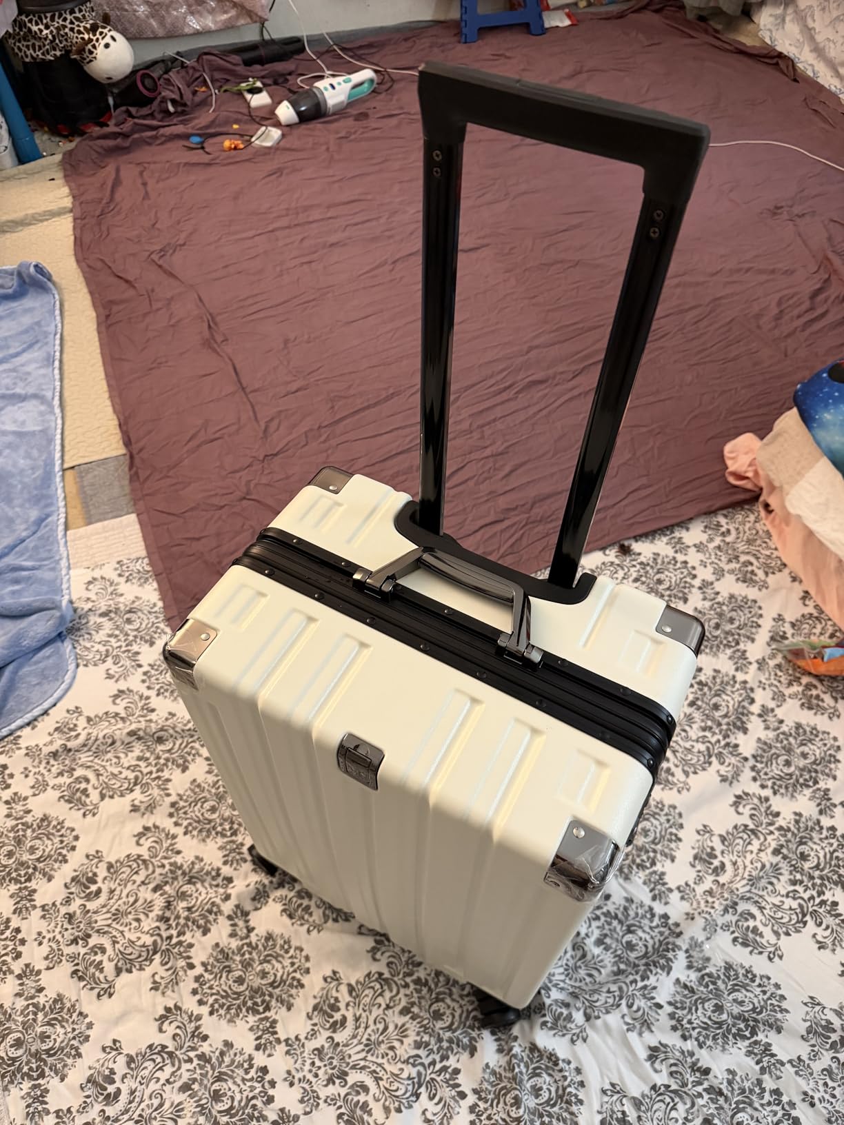 Aluminum Frame Luggage 28 Inch Checked Suitcase with Spinner Wheels TSA Approved No Zipper Hard Shell Luggage PC+ABS Travel Suitcase Gray customer photo 2