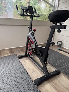 Exercise Bikes Stationary, Exercise Bike for Home Indoor Cycling Bike for Home Cardio Gym, Workout Bike with Mount & LCD Monitor, Silent Belt Drive customer photo 2