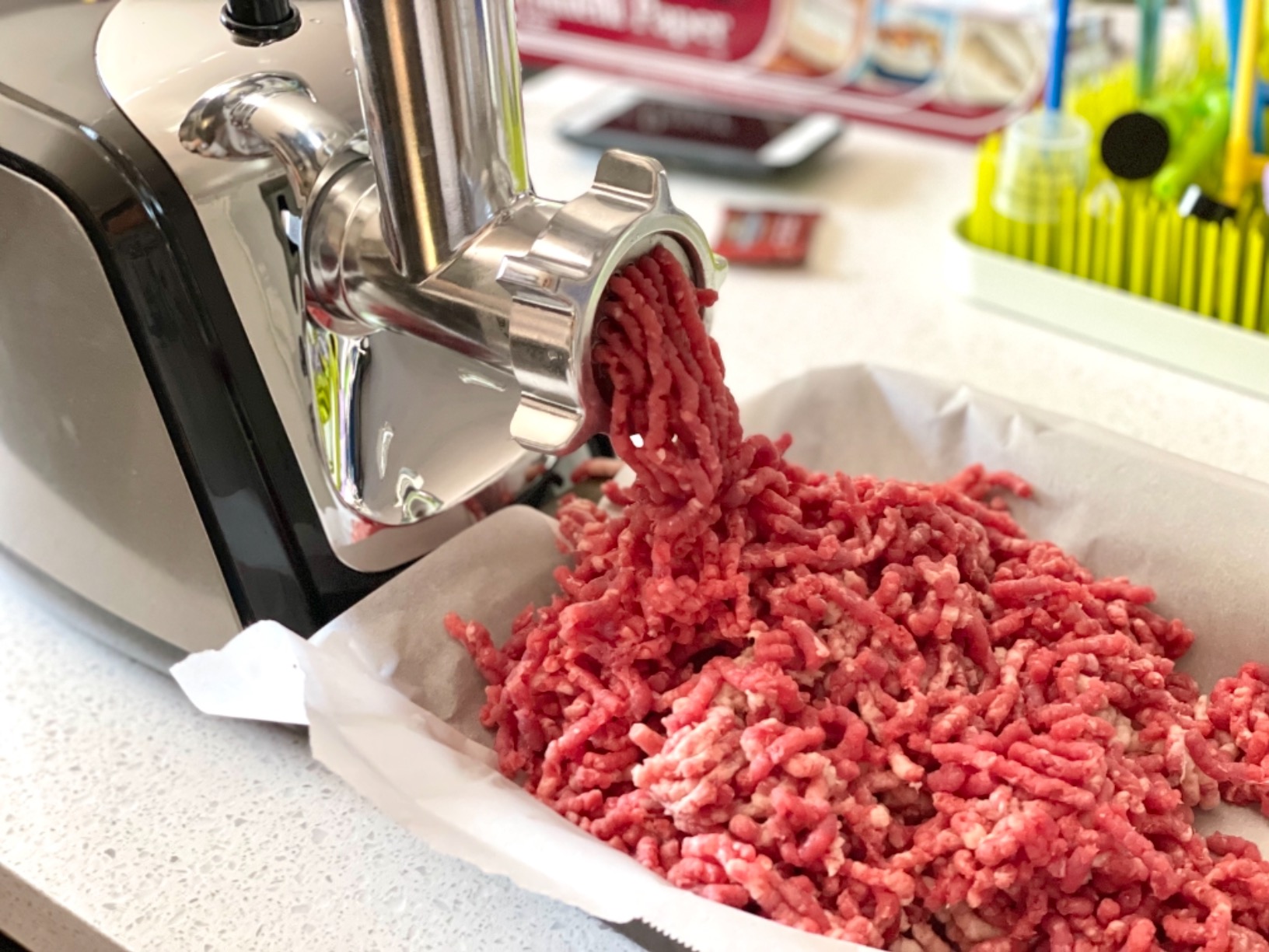 AAOBOSI Meat Grinder Electric 3000W Max with 60dB Quiet DC Motor, Auto-Reverse & Storable Food Pusher - 3 Speed Settings customer photo 2