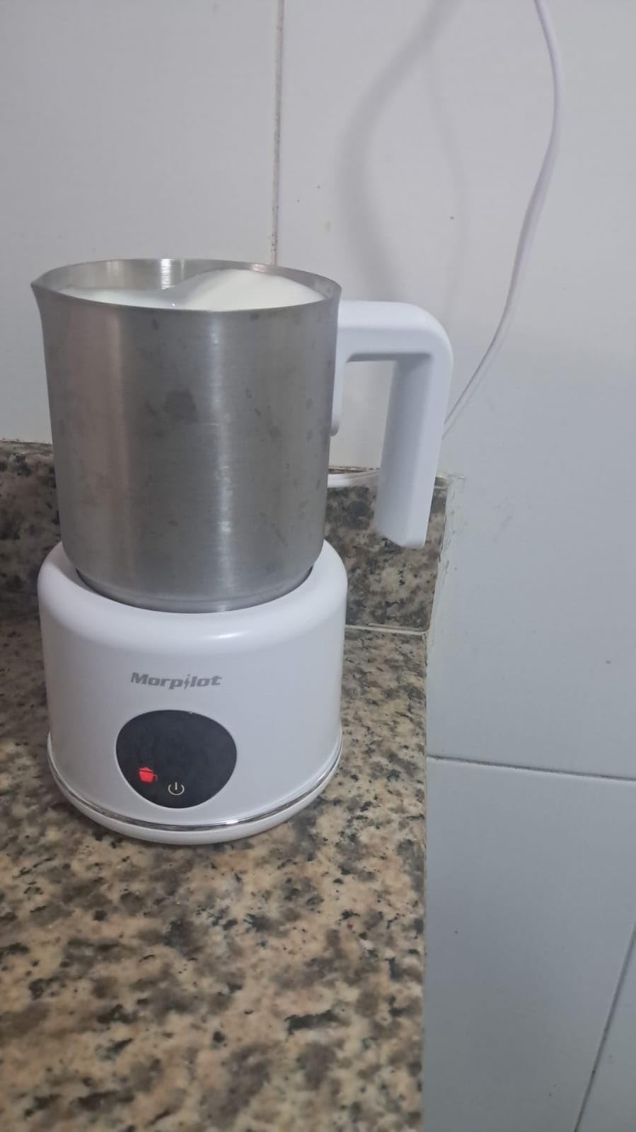 Large Electric Milk Frother and Steamer, 16.9oz/500ml Milk Steamer and Frother for Latte or Hot Chocolate, Dishwasher Safe, 6 Functions, Enjoy Perfect Milk Froth in 2 Min (Black-Stainless Steel) customer photo 2