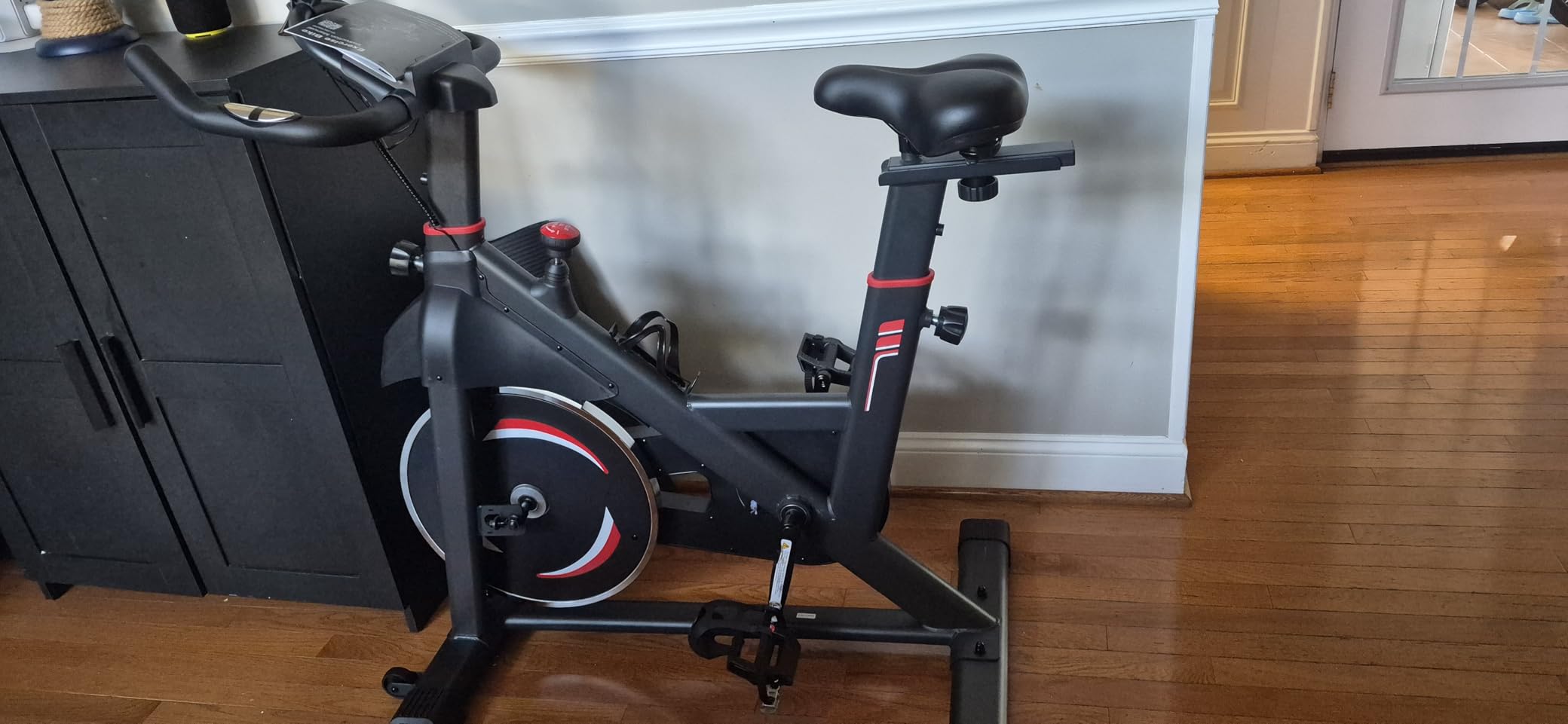 NEWBULIG Exercise Bike with APP, Stationary Bikes for Home, Workout Bike for Adults & Seniors, Cycle Machine, Adjustable Height and Resistance, Low Noise, 265lbs Weight Capacity customer photo 1