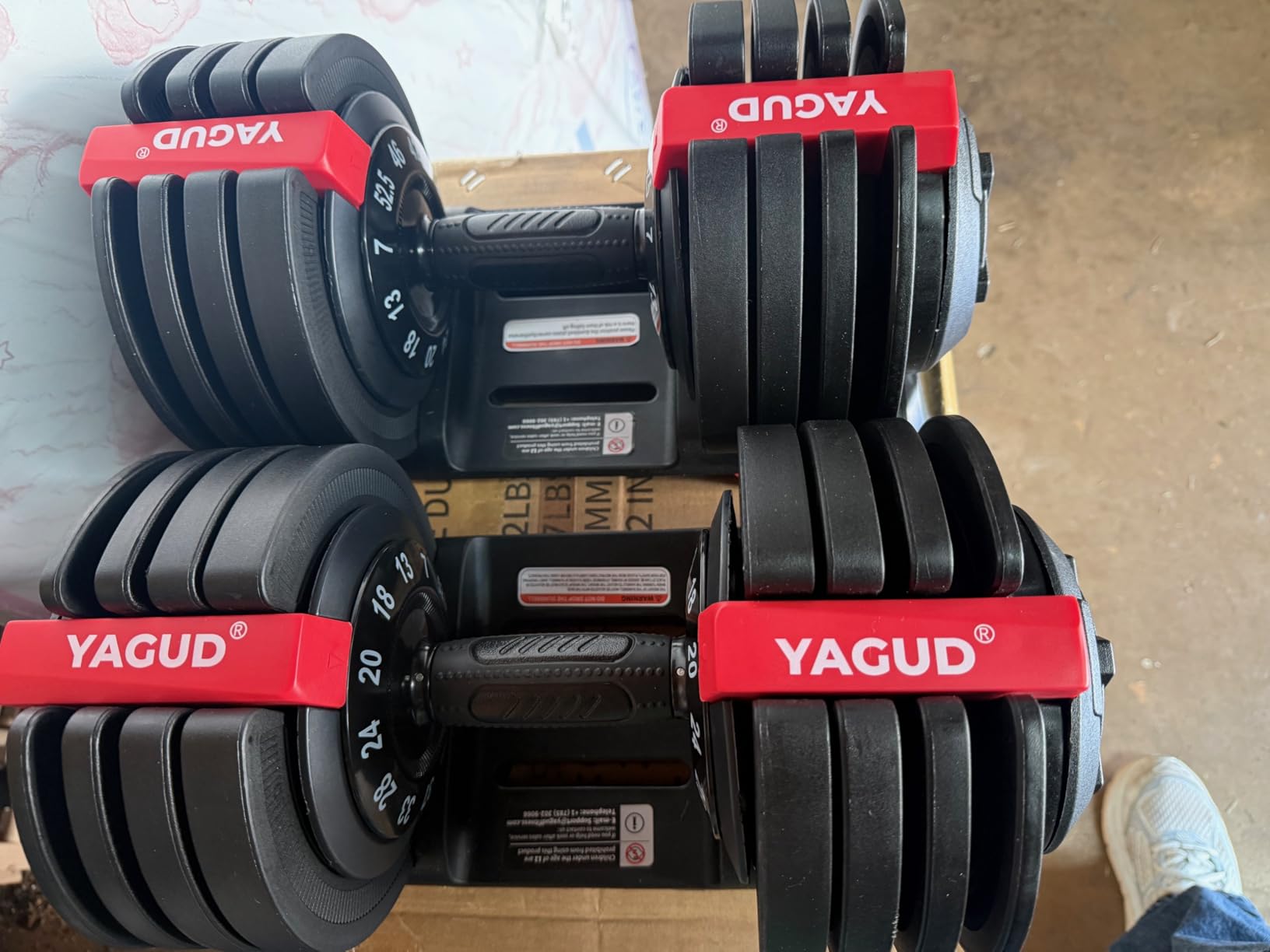 Yagud Adjustable Dumbbell Set, 52.5/90 lbs customer photo 1